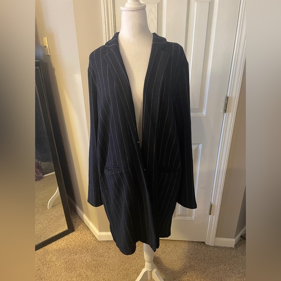 Umgee Pinstripe Longline Blazer size L - Picture 7 of 9
